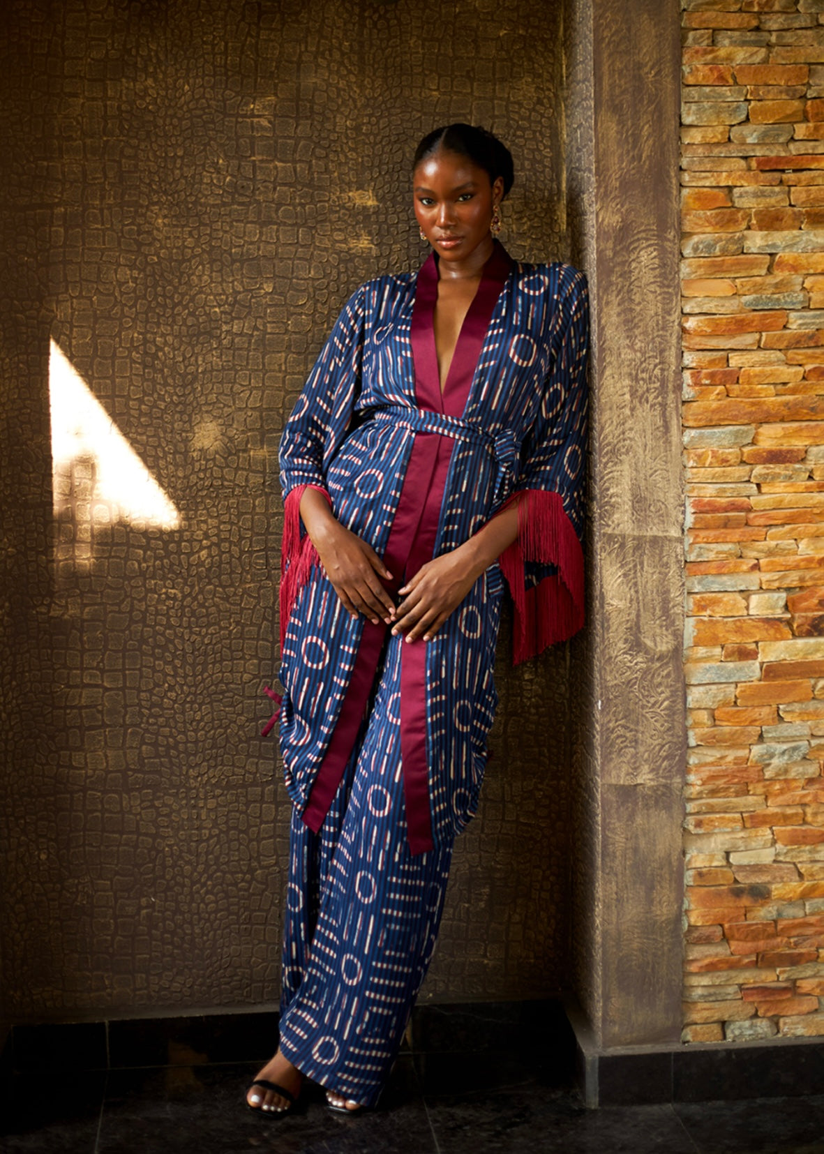 KWELAKU CANDY FRINGED KIMONO SET