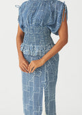 KWELAKU SOMKELE RUCHED SKIRT WITH FRINGE