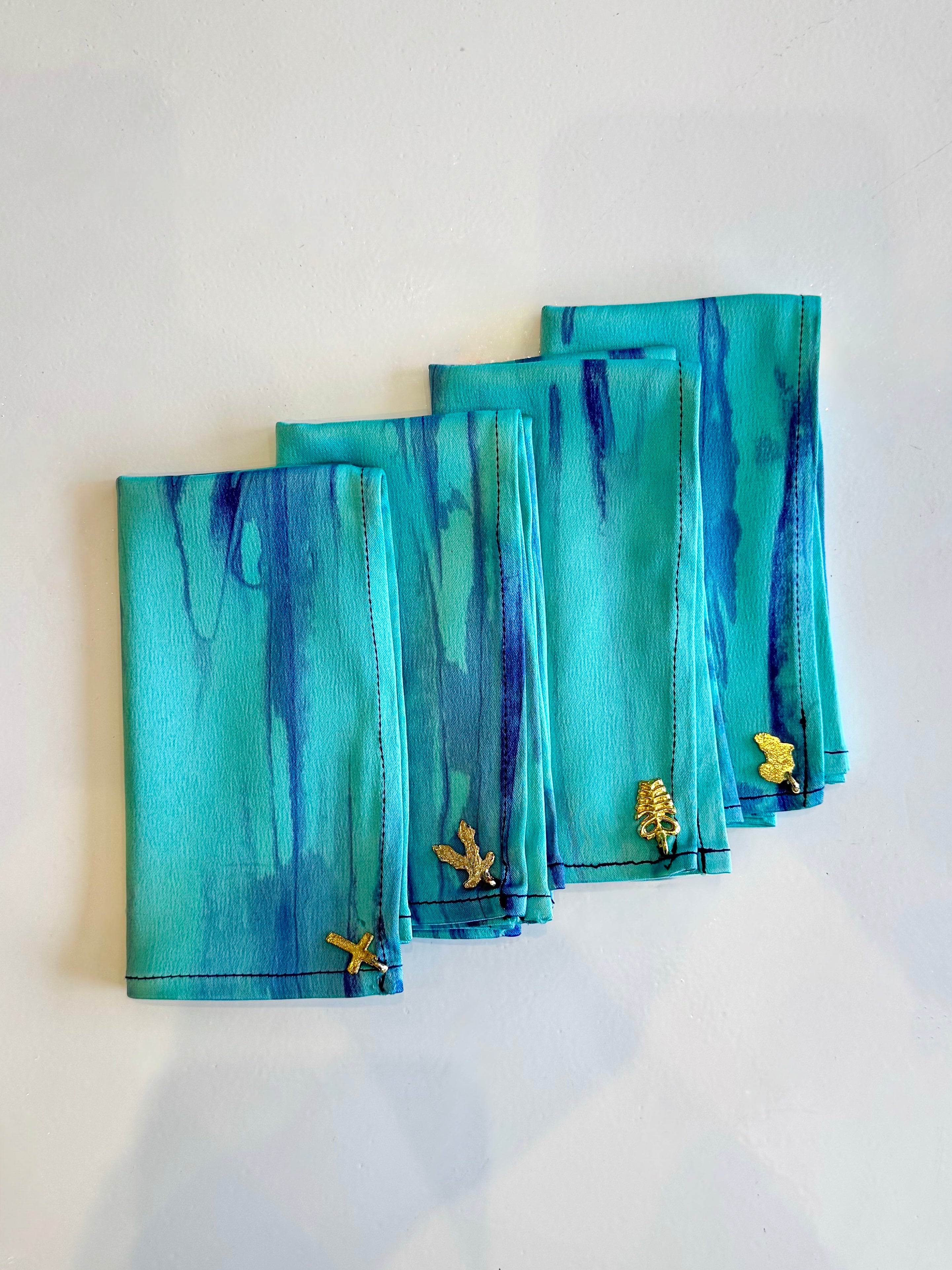 ADL REHOBOTH MARBLE NAPKINS (4 SET - TURQUIOSE )