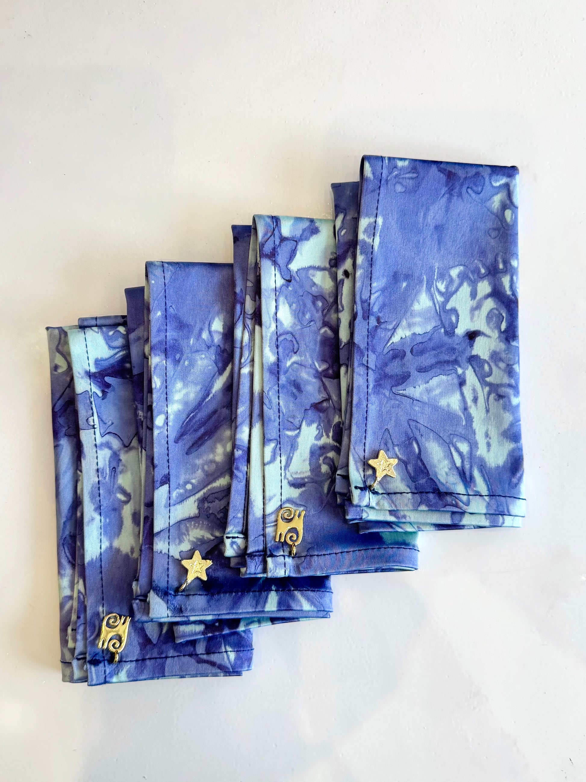 ADL REHOBOTH MARBLE NAPKINS (4 SET - NAVY BLUE )