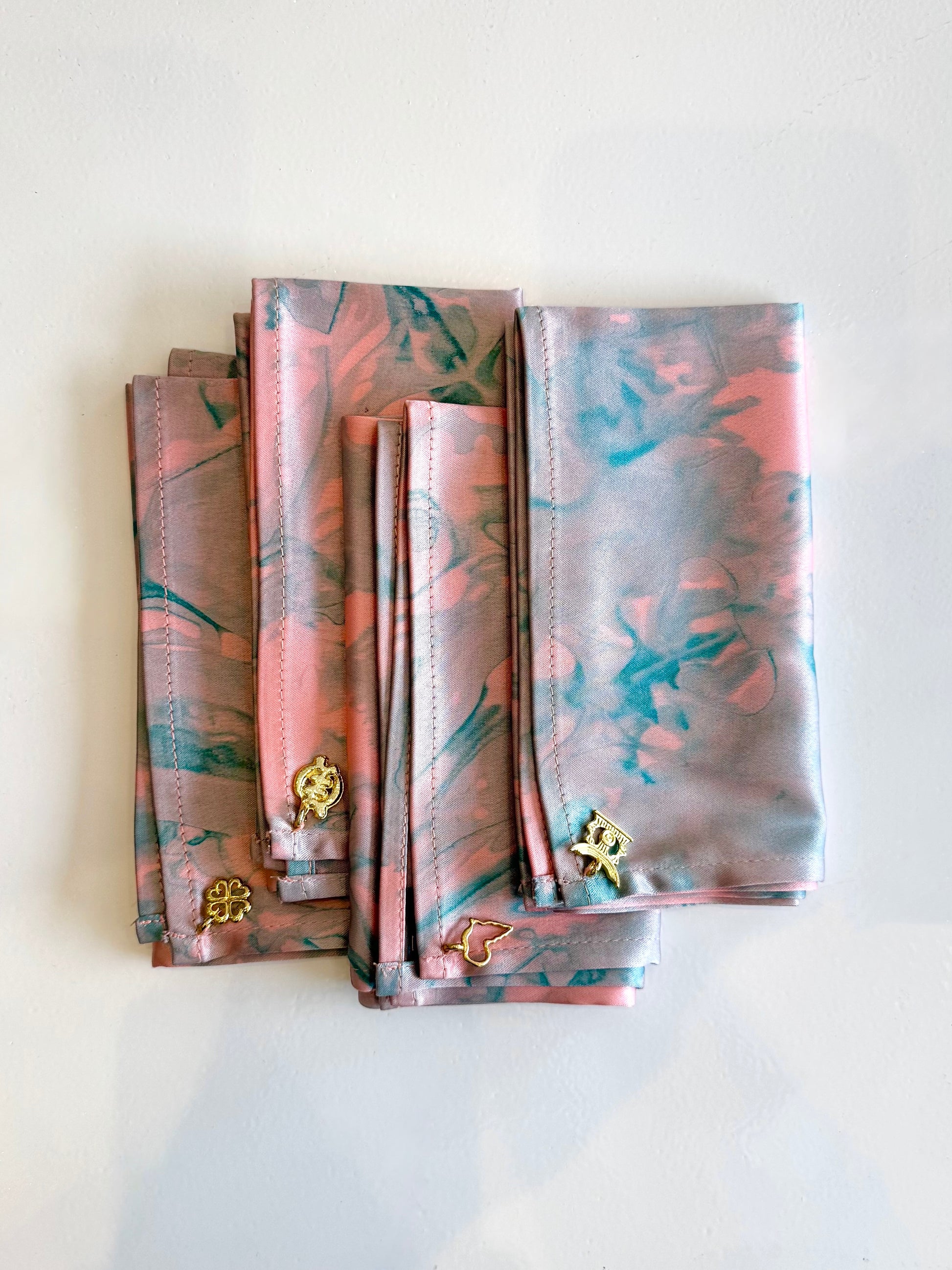 ADL REHOBOTH MARBLE NAPKINS (4 SET - ROSE )