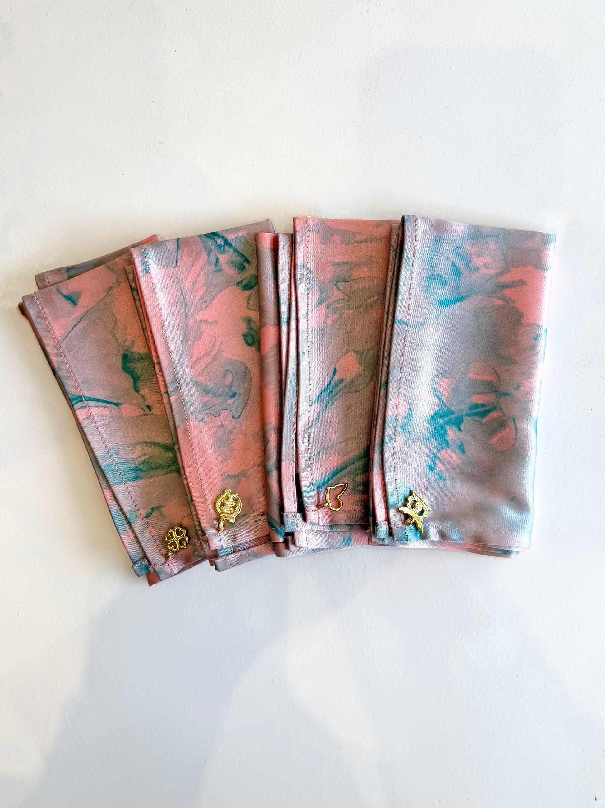 ADL REHOBOTH MARBLE NAPKINS (4 SET - ROSE )