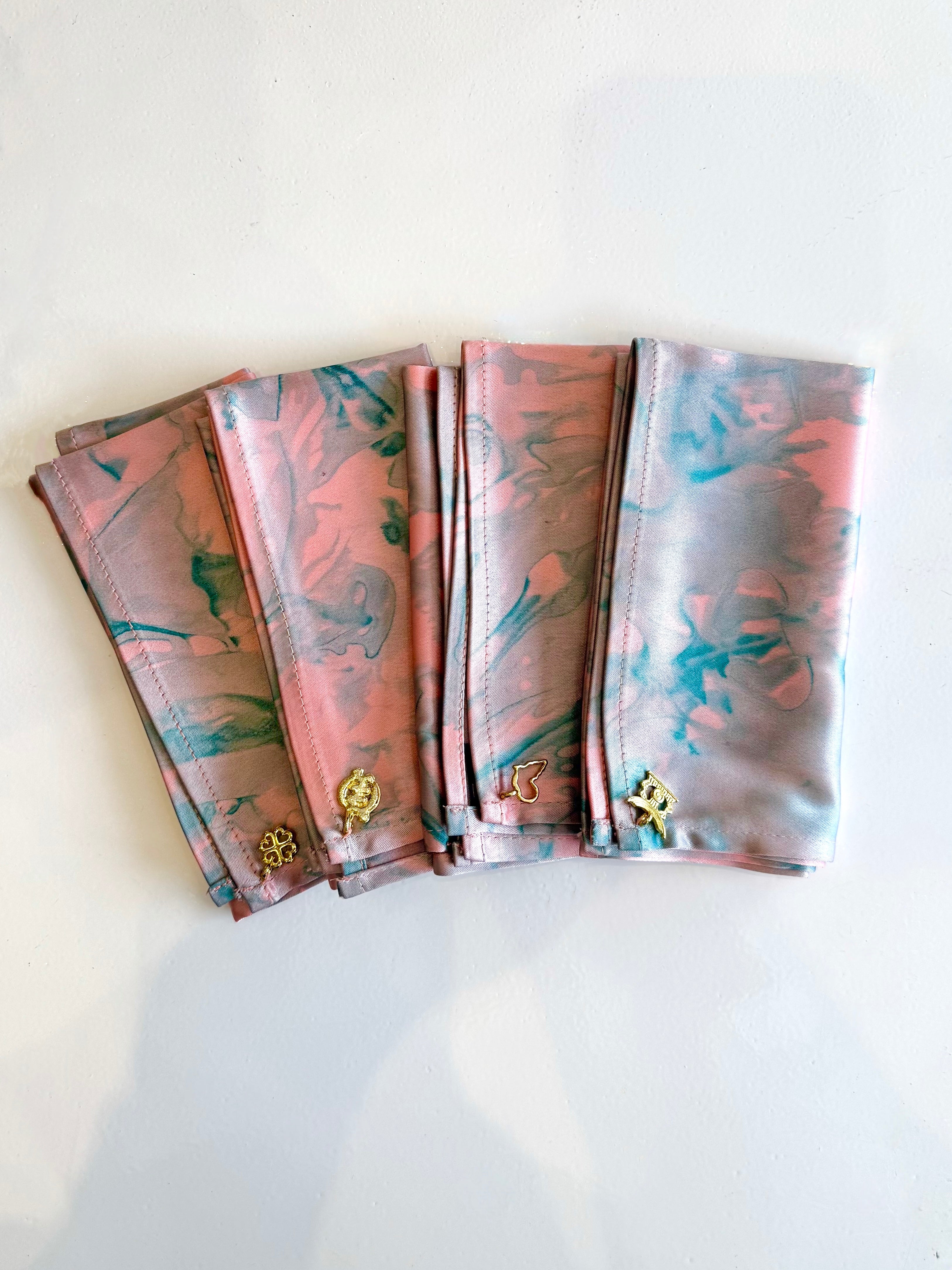 ADL REHOBOTH MARBLE NAPKINS (4 SET - ROSE )