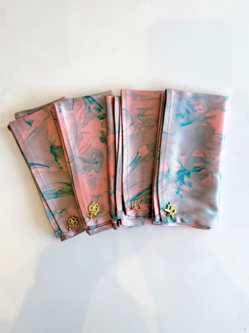 ADL REHOBOTH MARBLE NAPKINS (4 SET - ROSE )