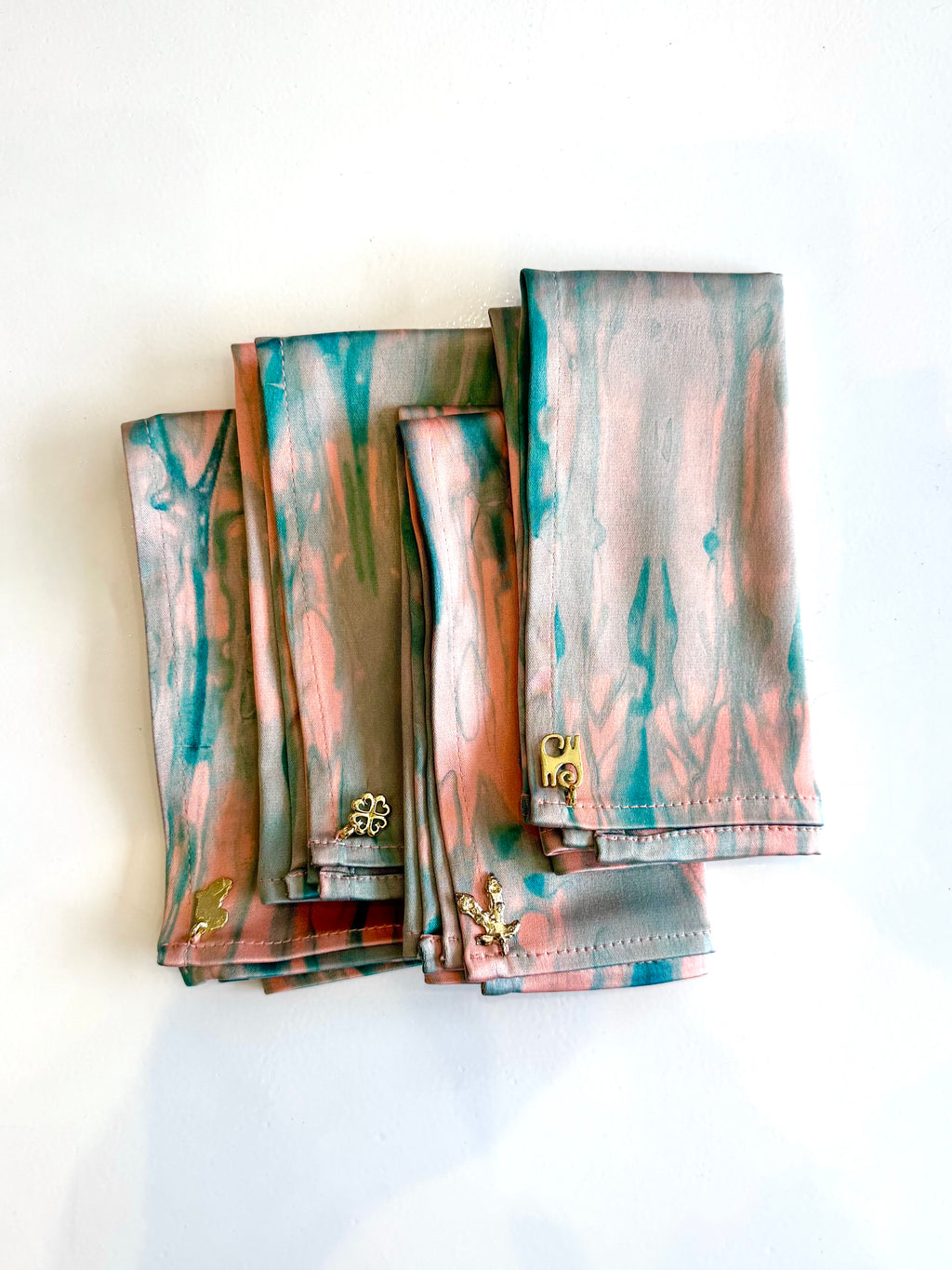 ADL REHOBOTH MARBLE NAPKINS (4 SET - PEACH )