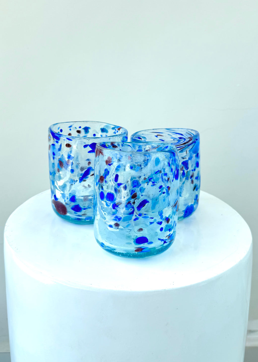 GHANA GLASS - BLUE CONFETTI