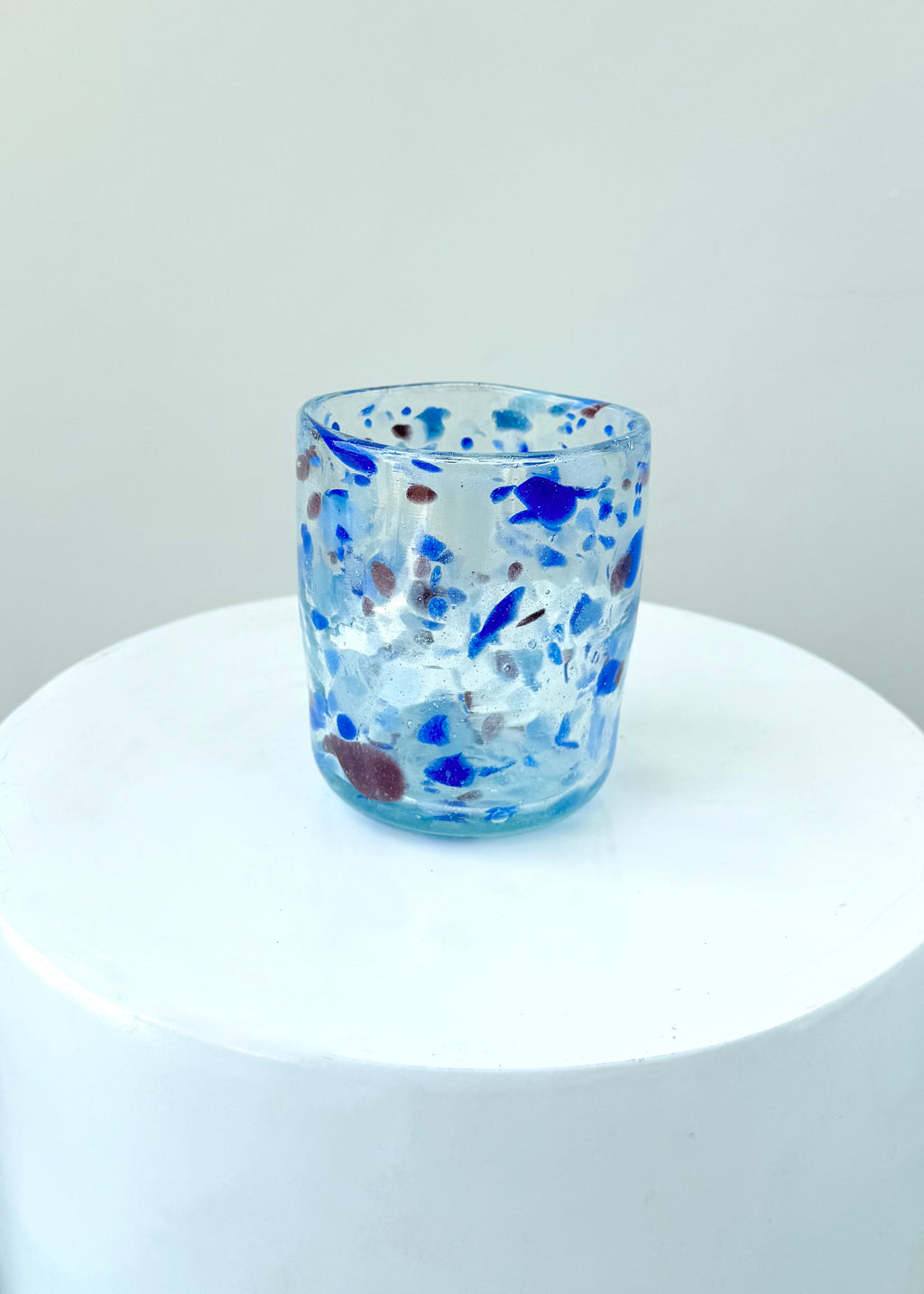 GHANA GLASS - BLUE CONFETTI