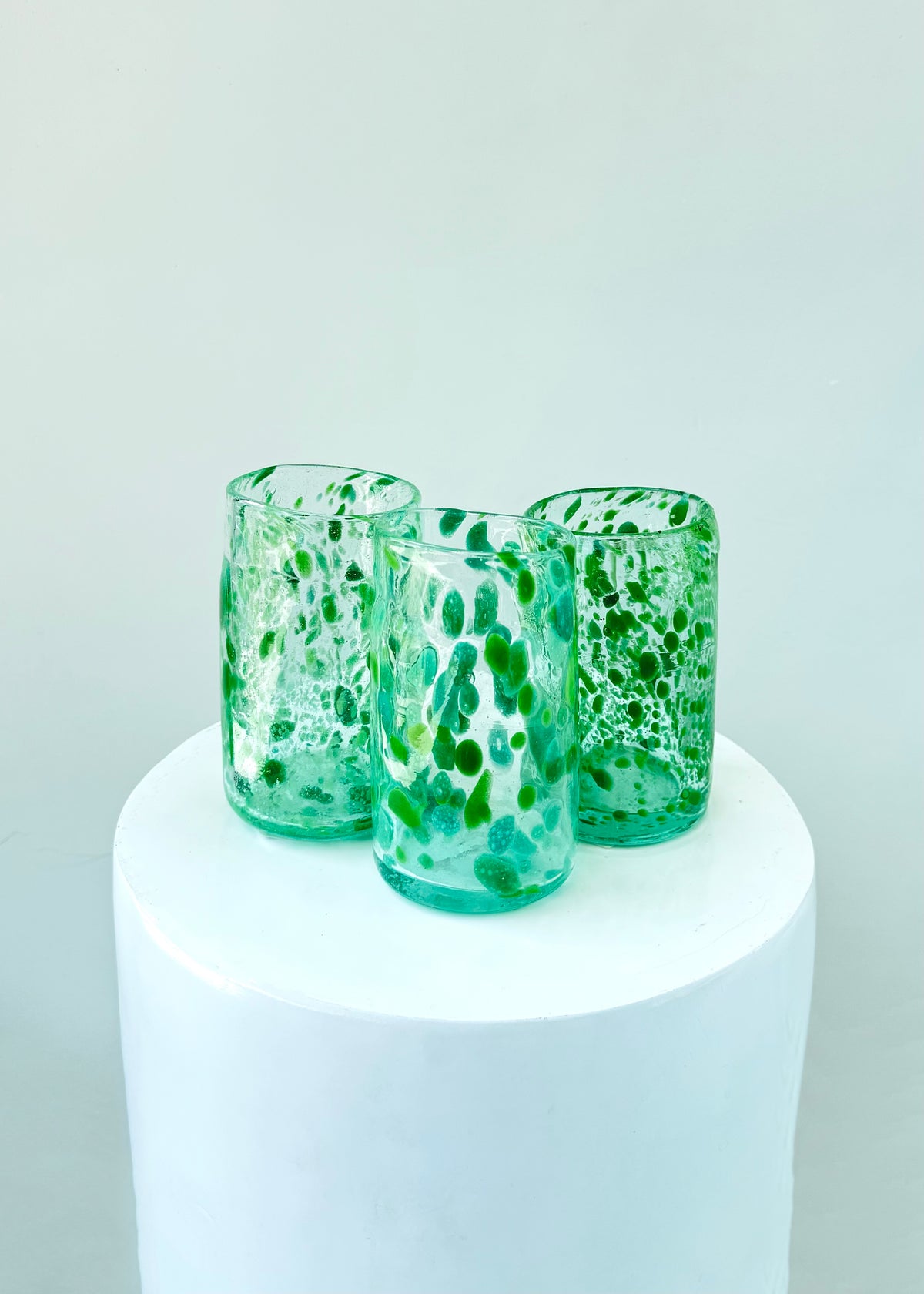 GHANA GLASS - GREEN CONFETTI