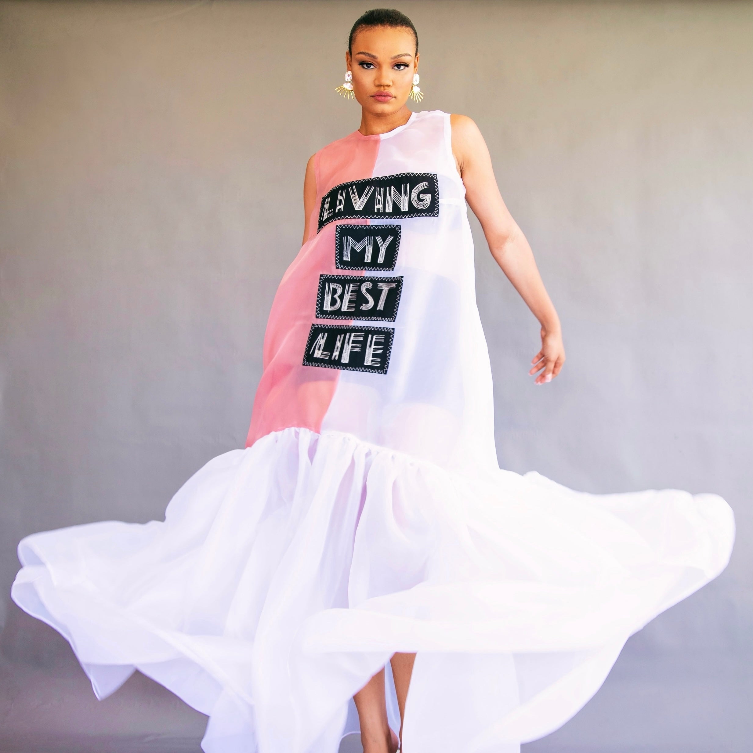 ODIO MIMONET TWO TONED ORGANZA LMBL DRESS