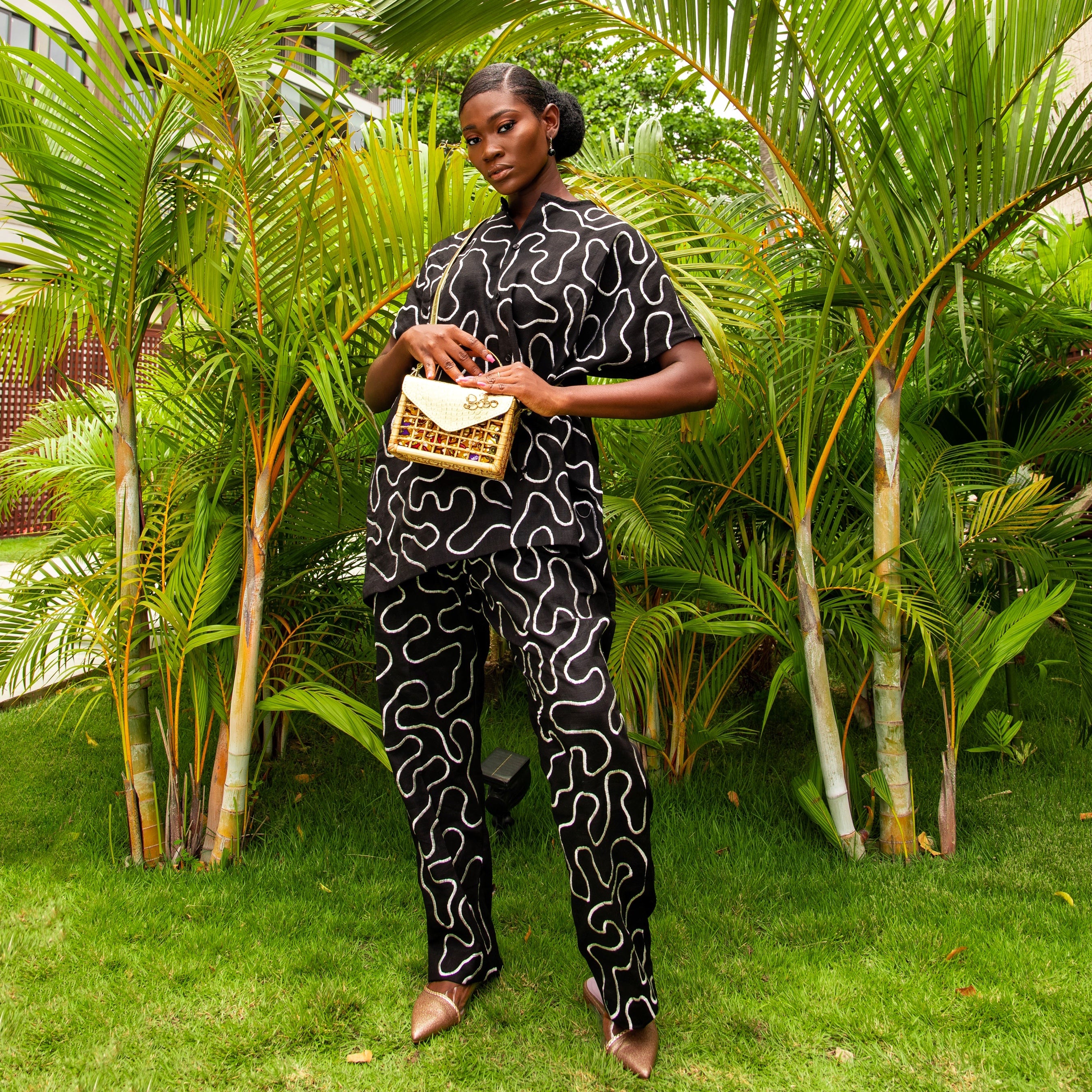 JZO Embroidered Dashiki And Pants Set