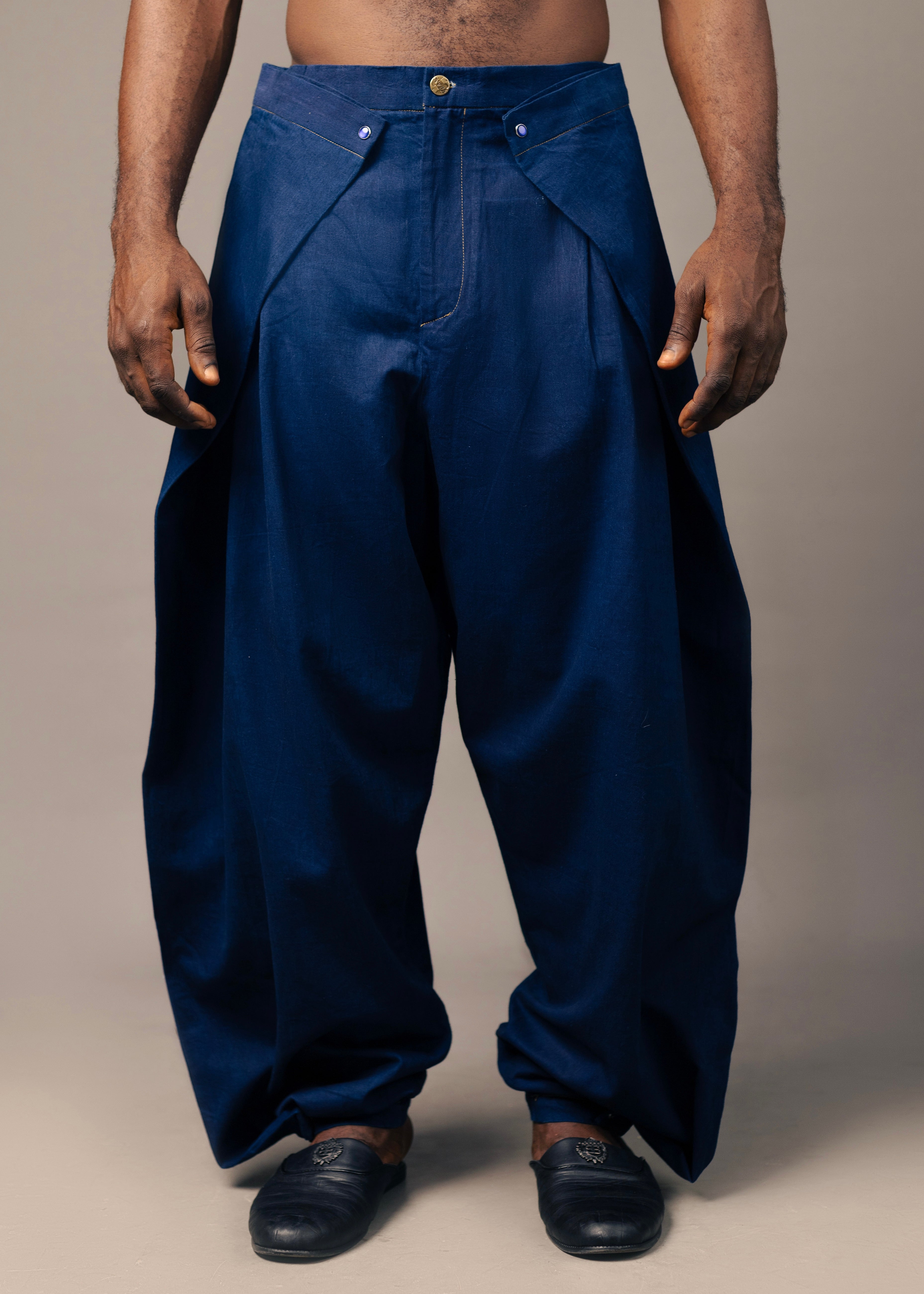 JZO - FAUX DENIM BALLOON PANTS ( 26)