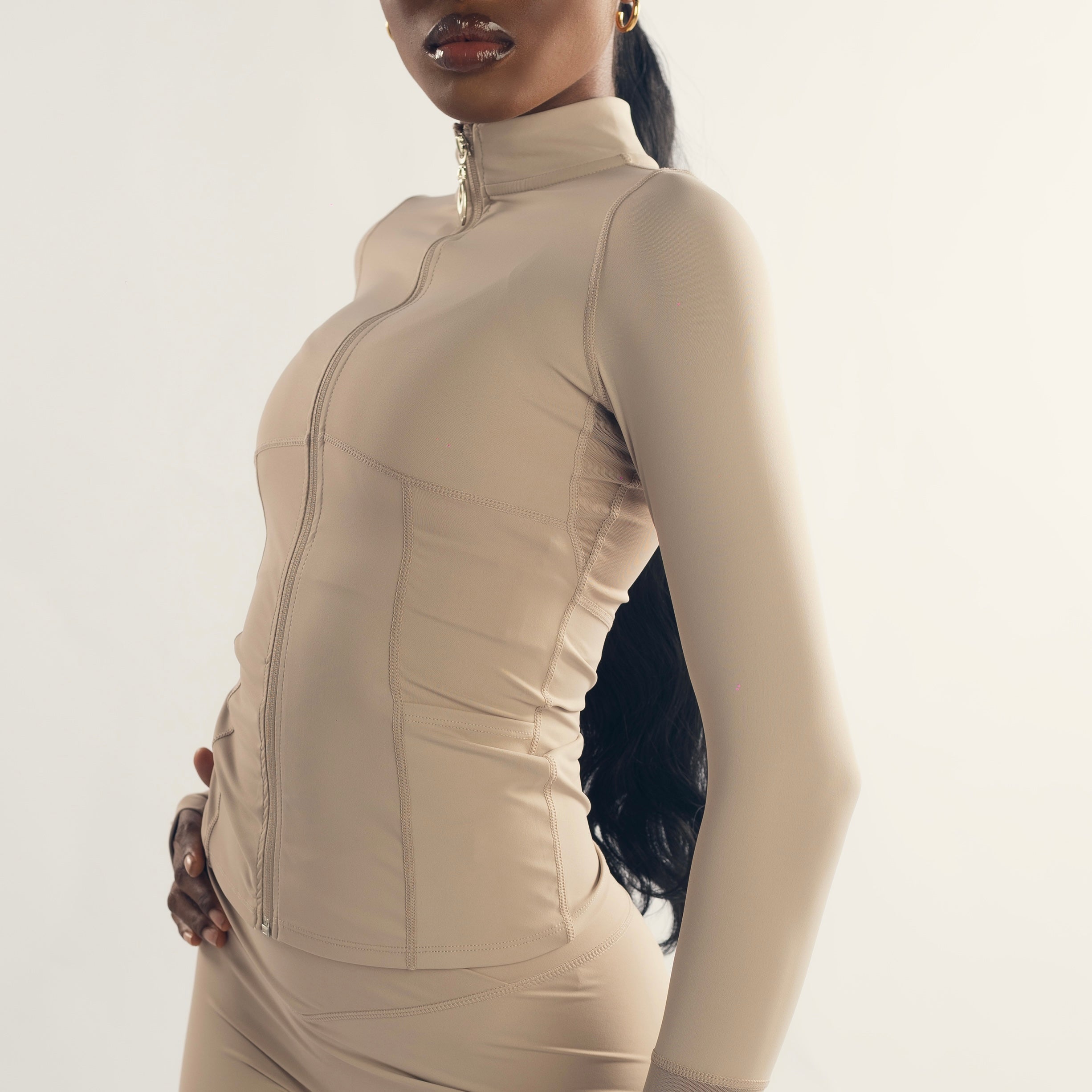 MOLDME  - AMI TAUPE ZIP-UP JACKET