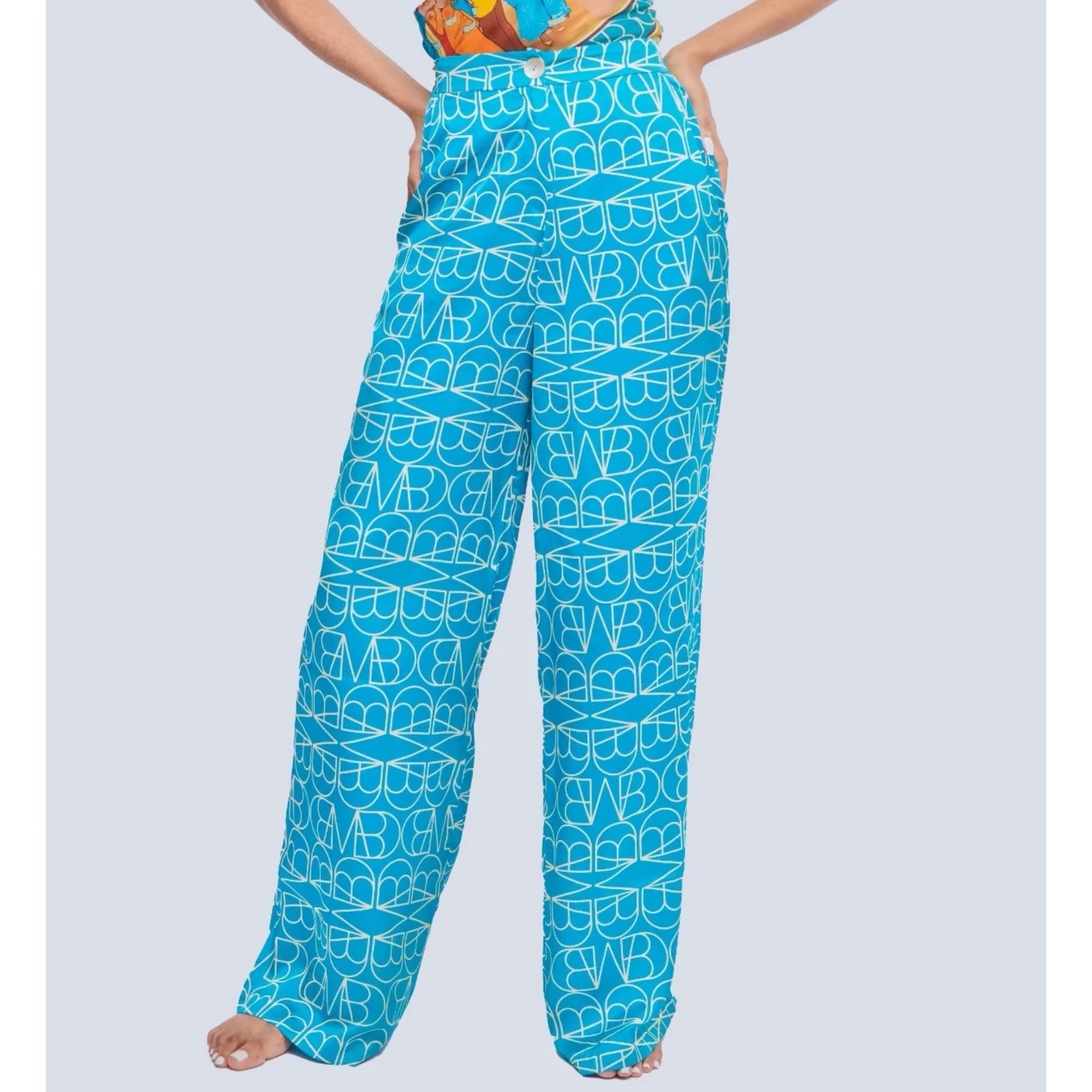 MIRELLABROGGI DAUGHTERS-TURQUOISE LOGO XL PANTS
