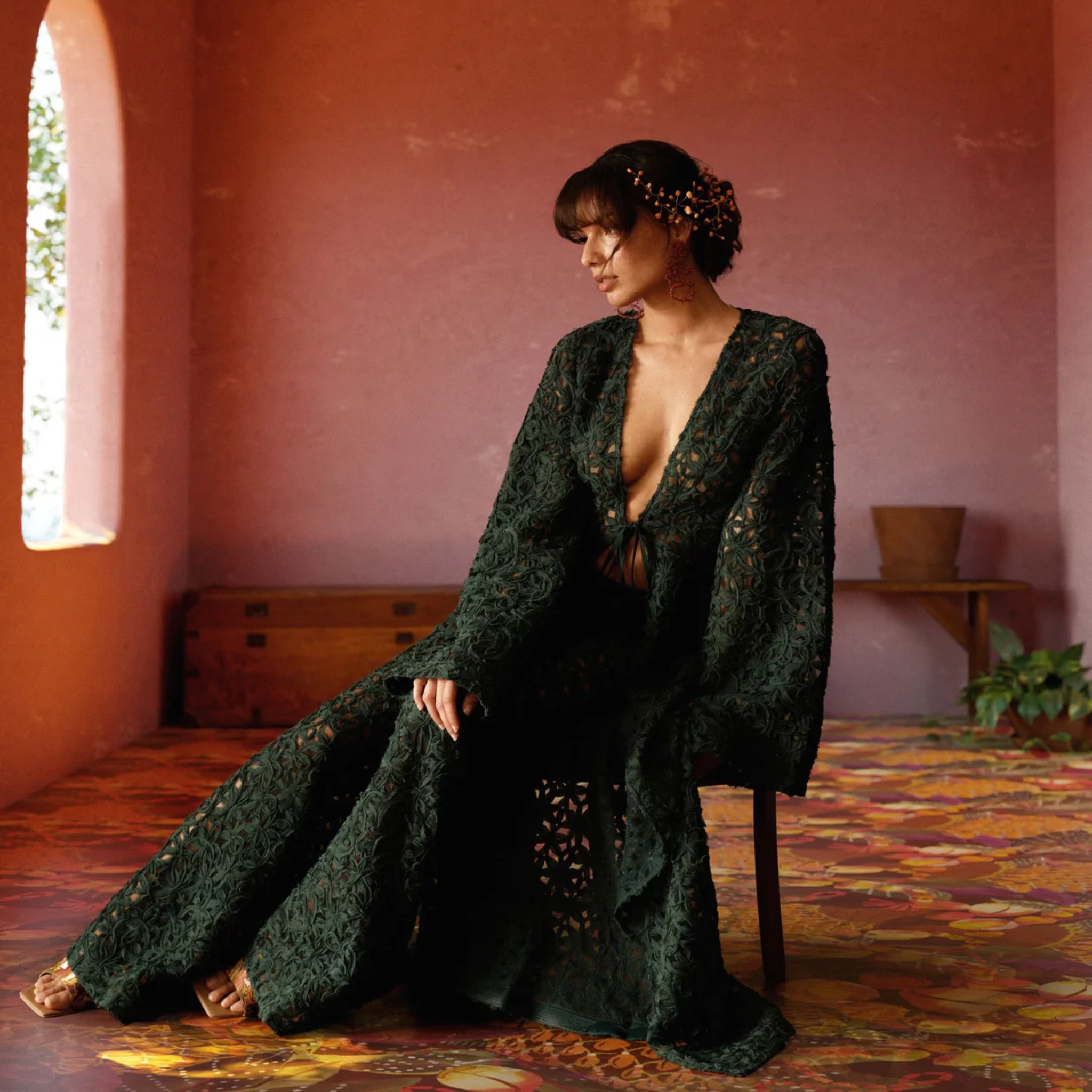 ANDREA IYAMAH NDU LACE  KIMONO