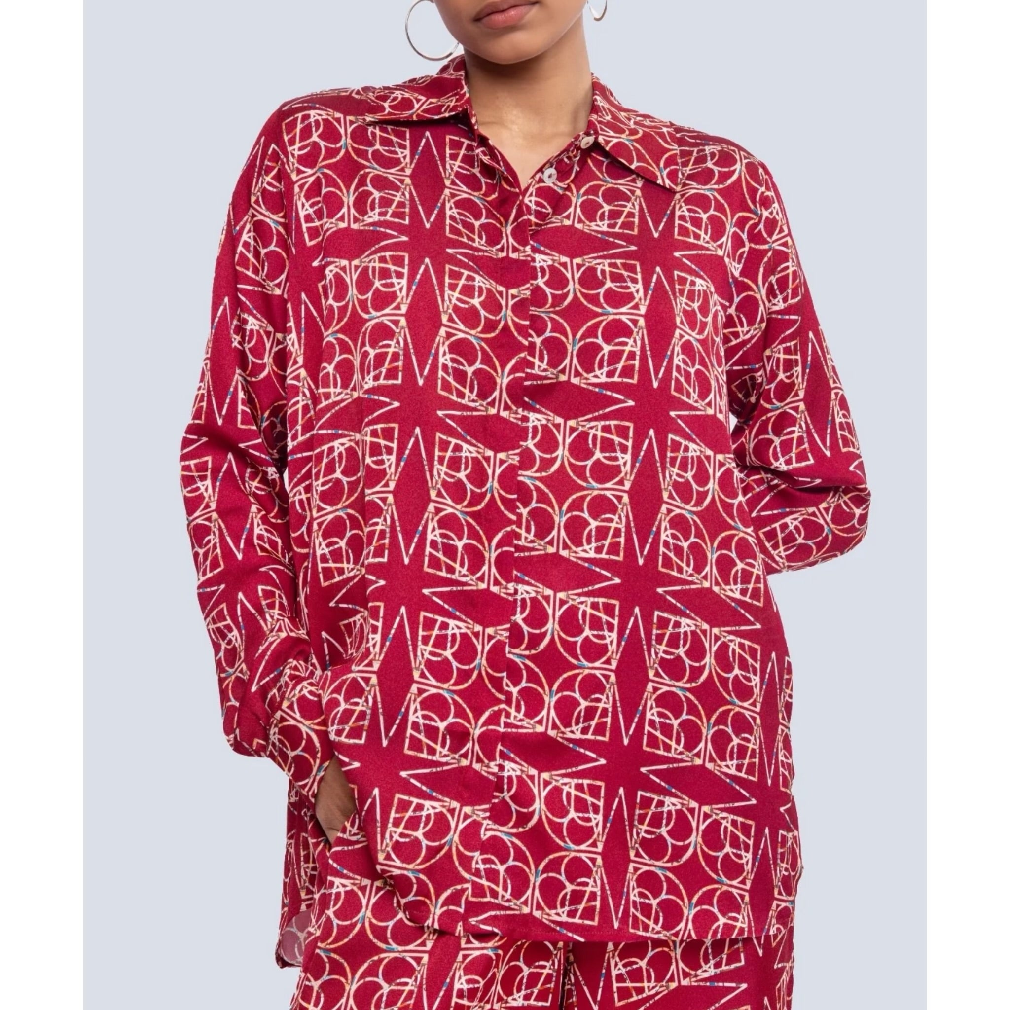 MIRELLABROGGI DAUGHTERS-BURGUNDY LOGO BLOUSE