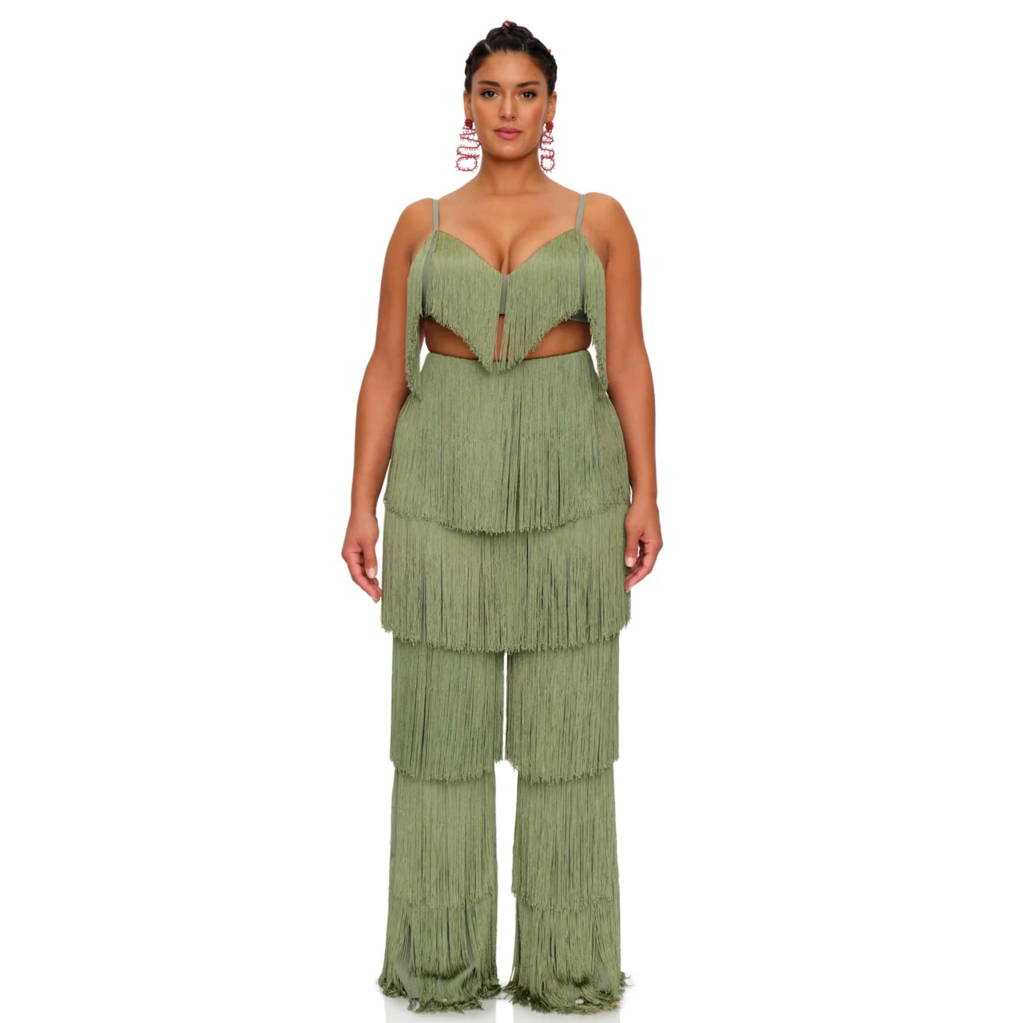ANDREA IYAMAH OBI FRINGE PANTS