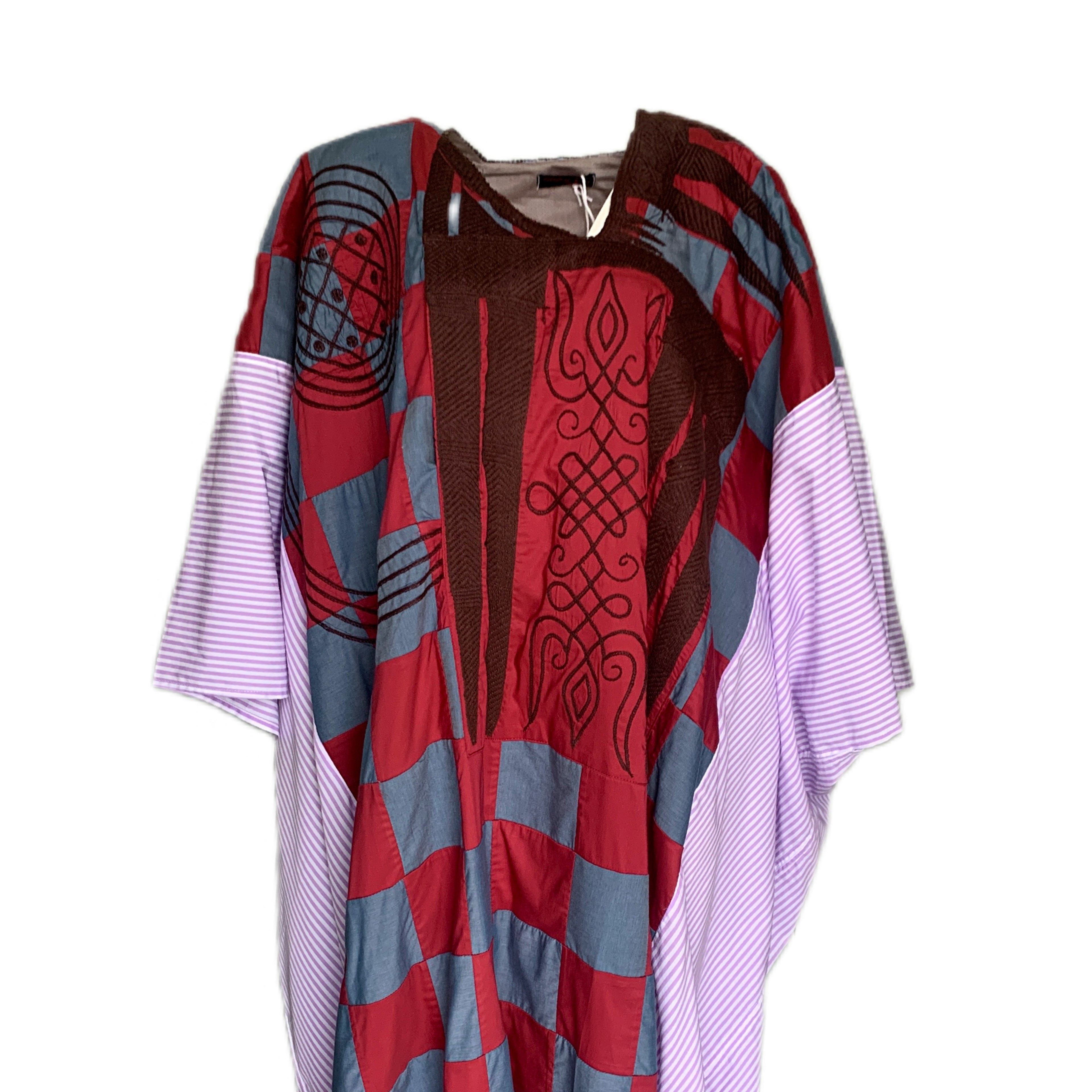 ODIO MIMONET KEMEBI CHECKERED AGBADA