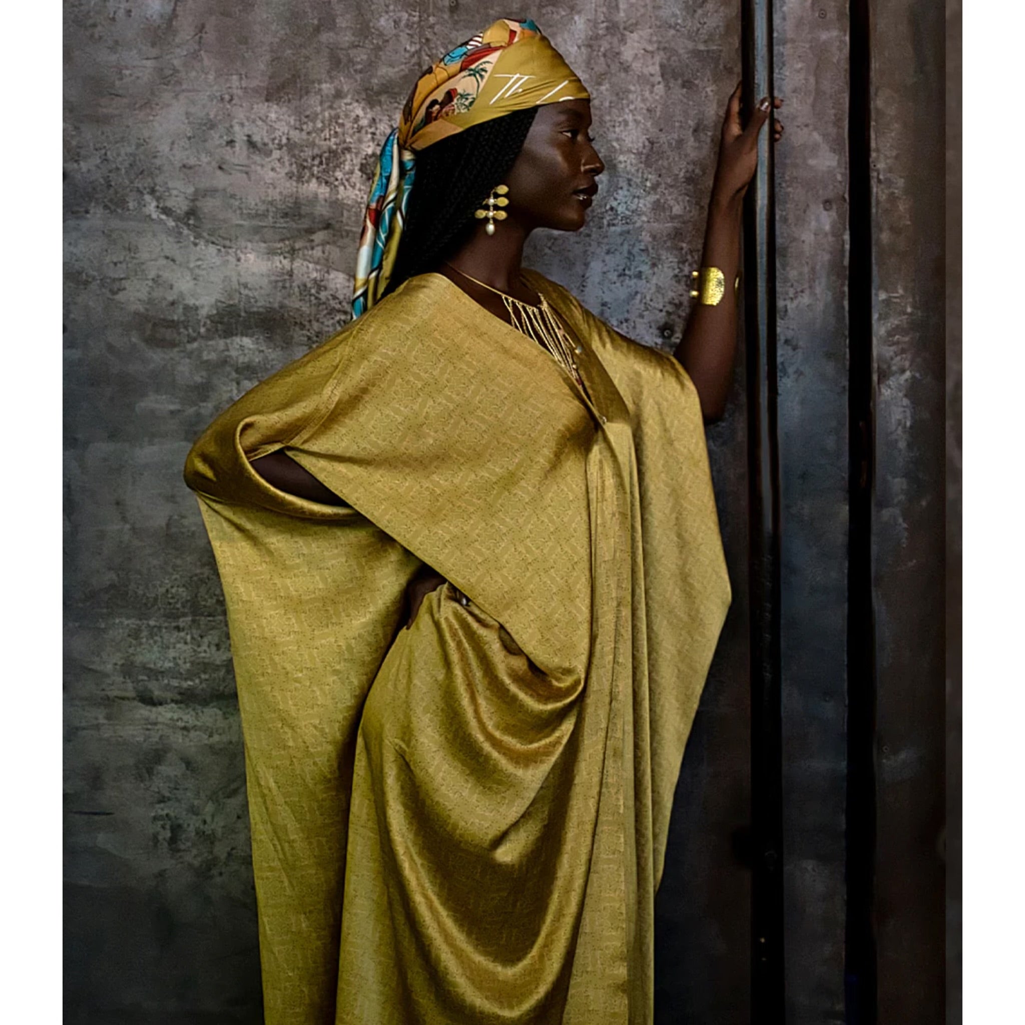 MIRELLABROGGI DAUGHTERS LIQUID GOLD KAFTAN