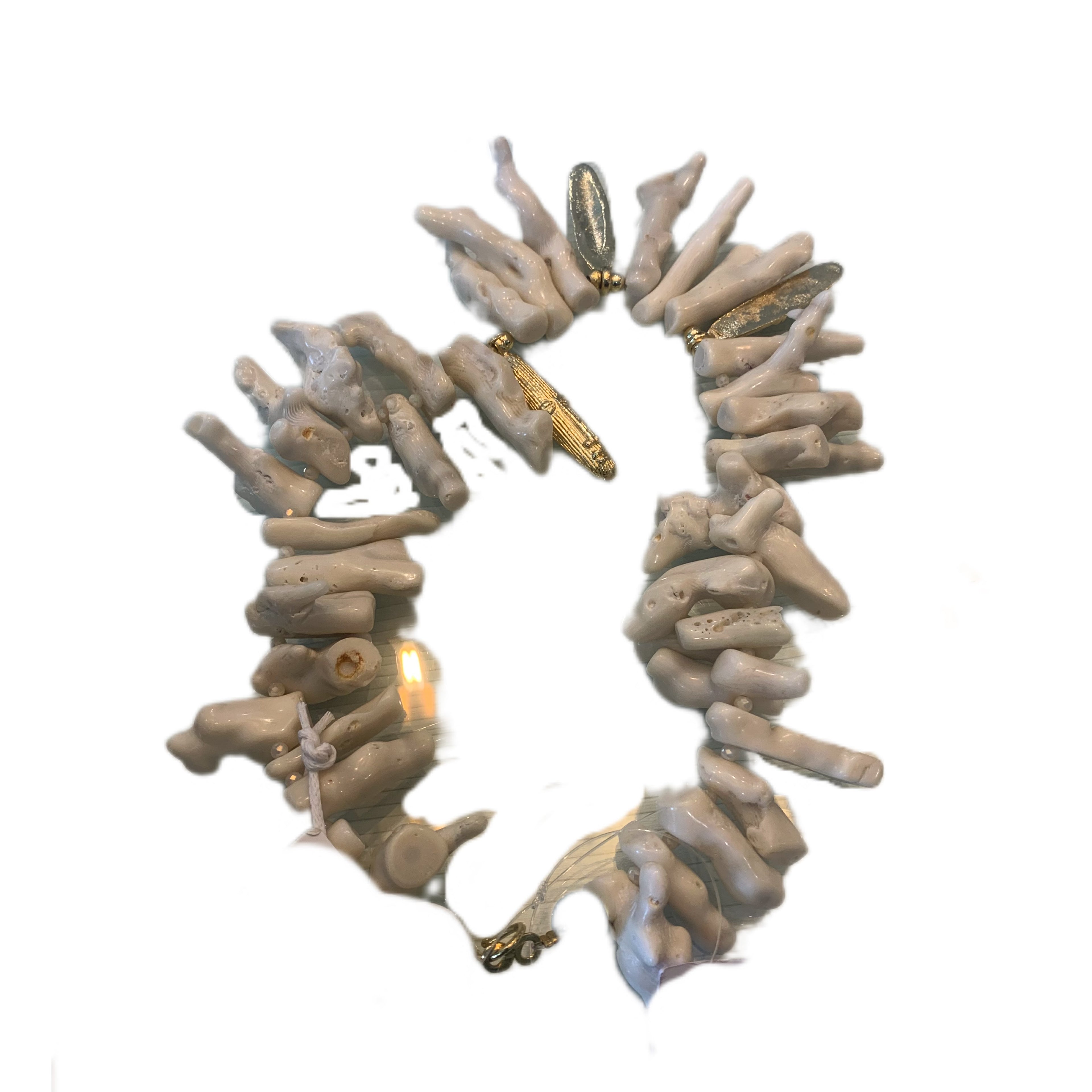 Nkapo White Rouge Coral and Brass