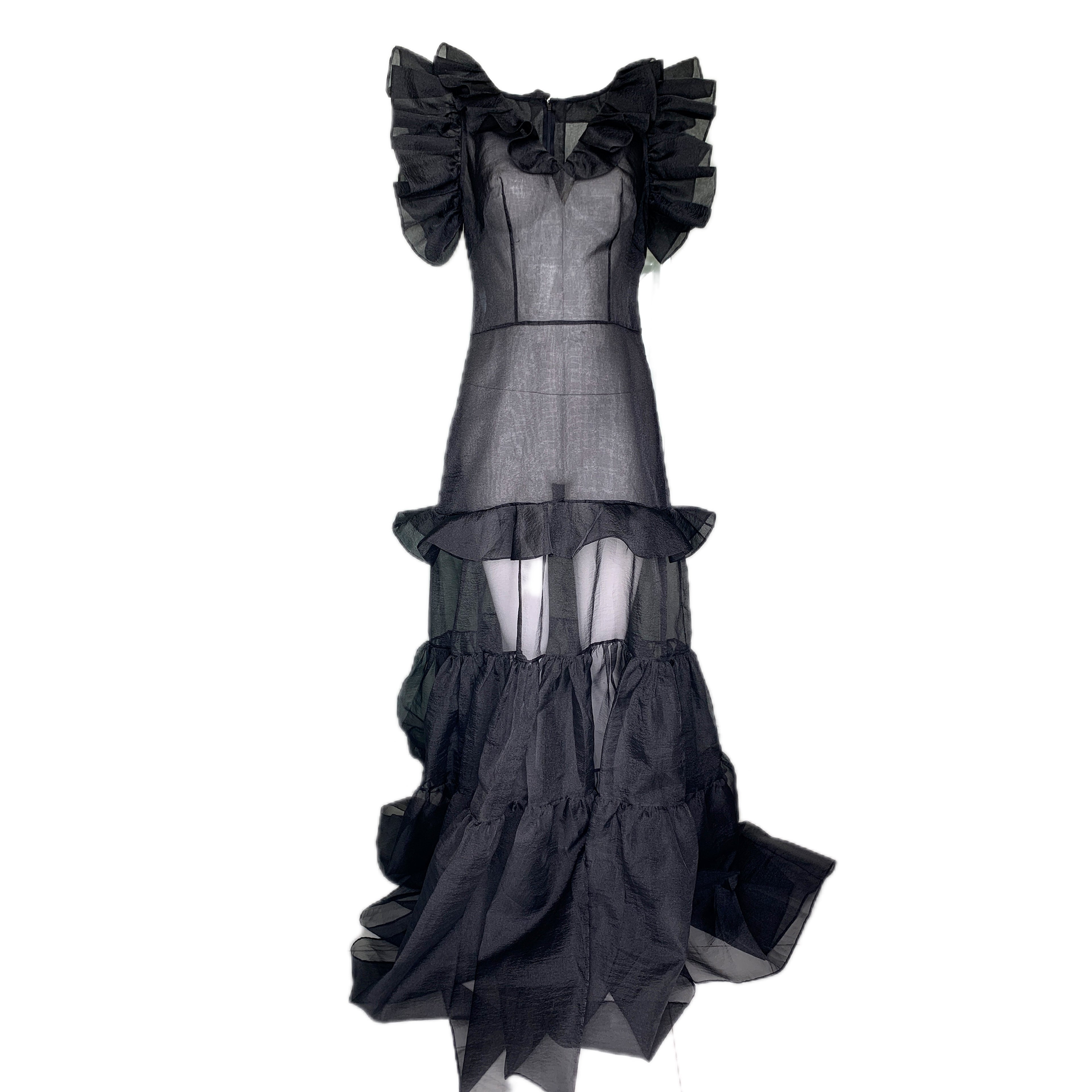 Odio Mimonet Organza Layered Tiered Dress