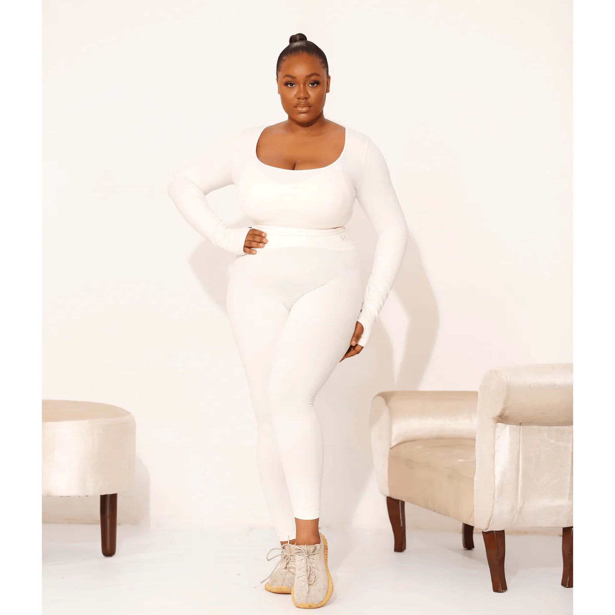 Moldme Amare Coconut Milk Full-Length Leggings
