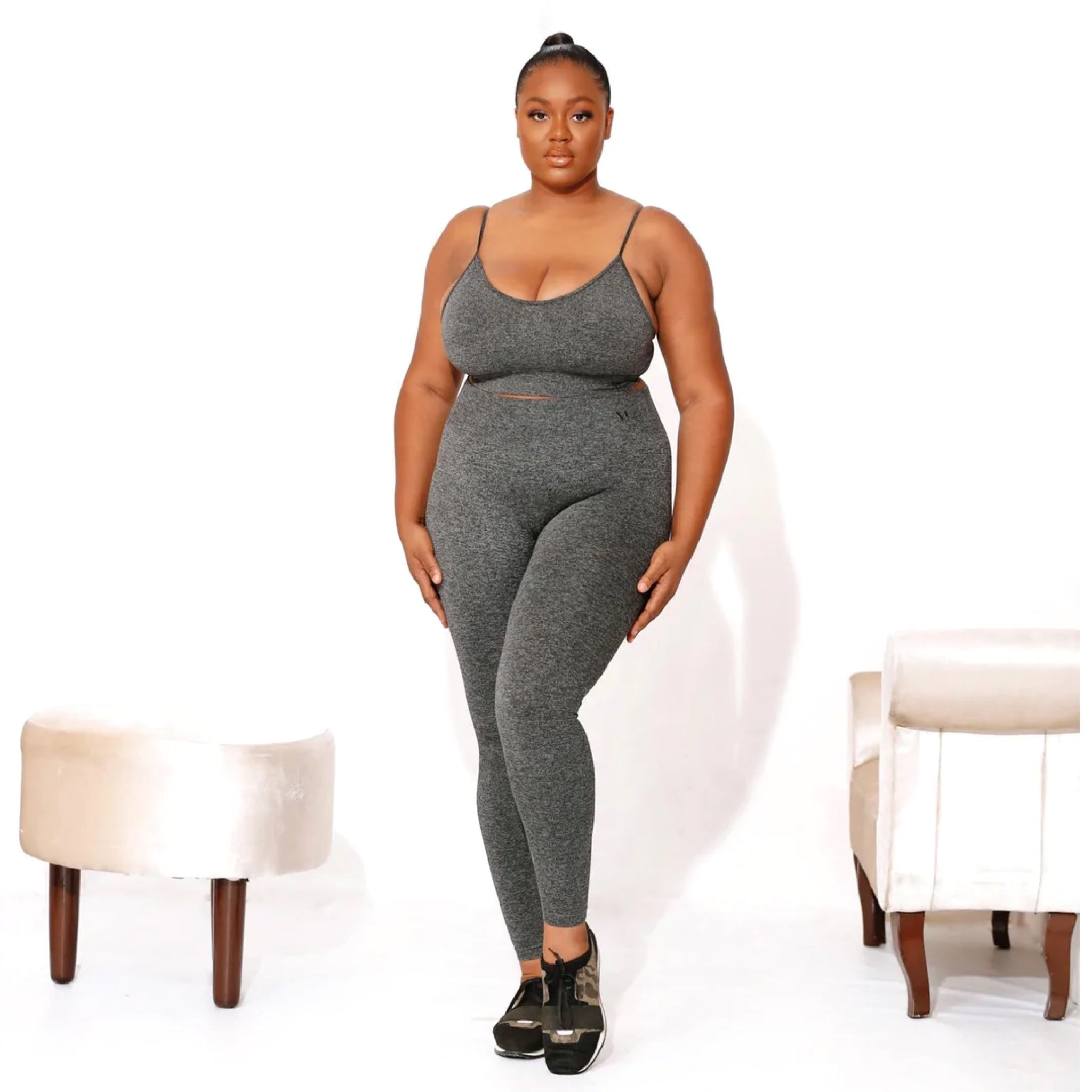 Moldme Amare Dark Grey Full-Length Leggings