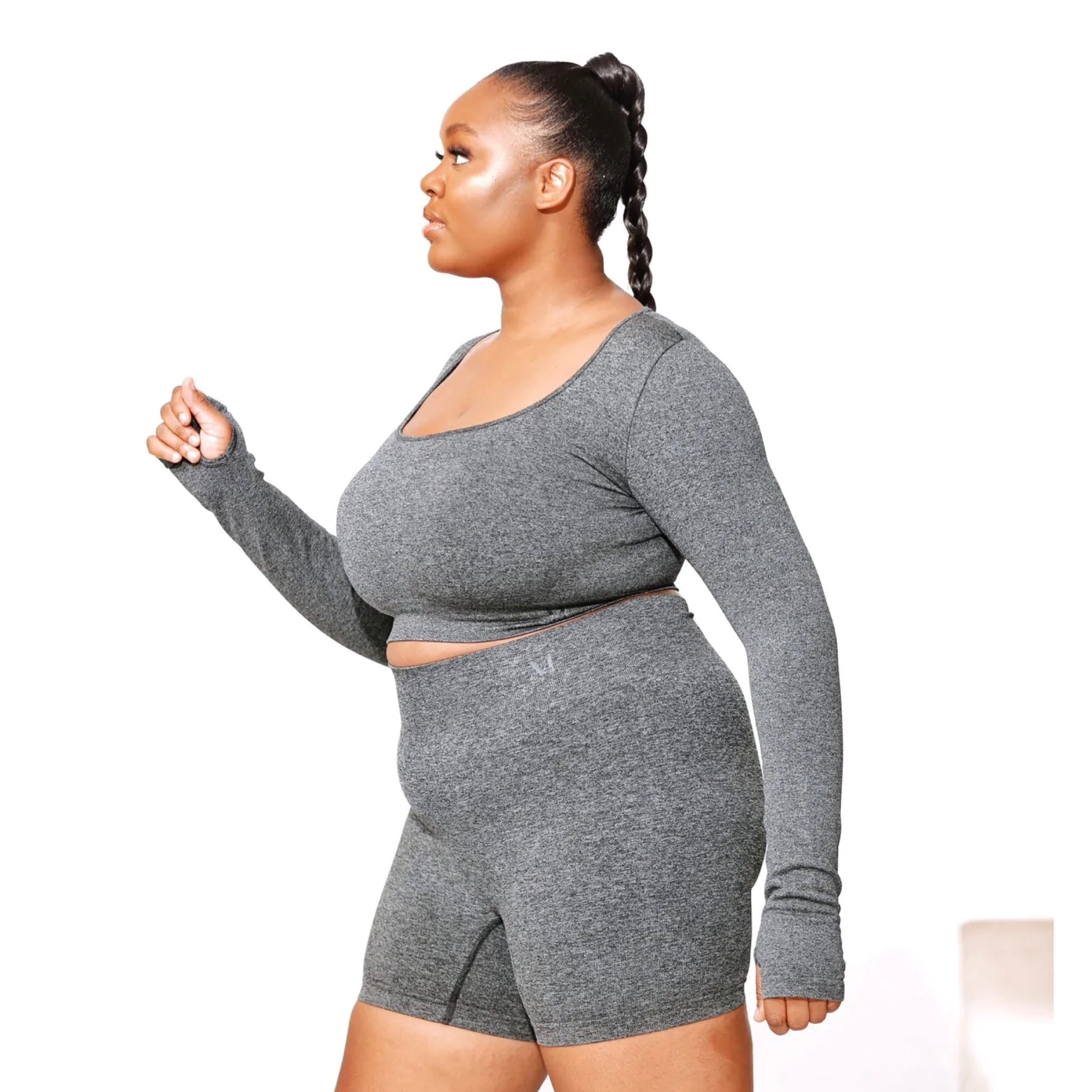 Moldme Amare Dark Grey Long-Sleeve Top