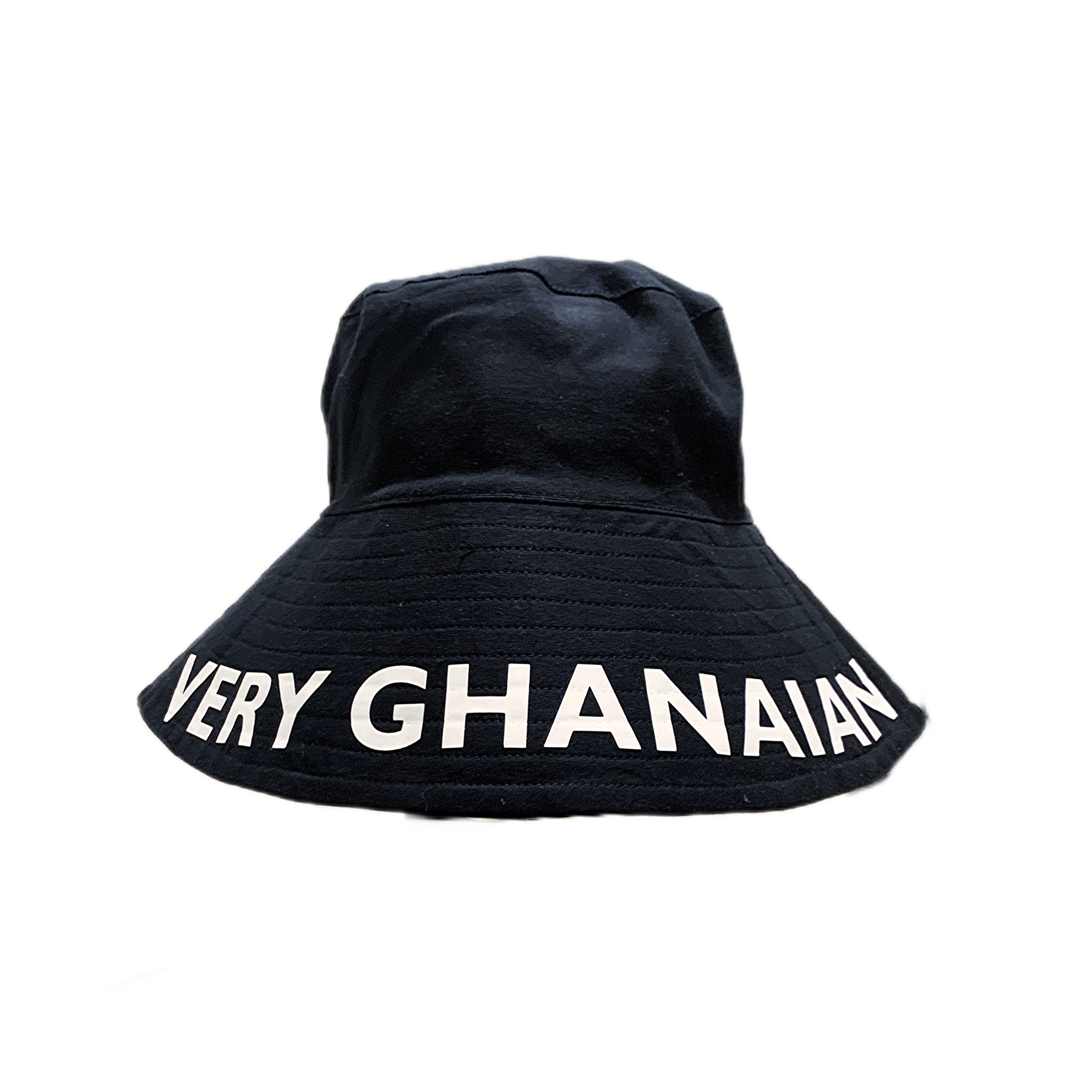 VERY GHANAIAN BUCKET HAT BIG RIM REVERSABLE